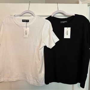 Pool House NY Los Feliz Crop Muscle Tee II - White and Black 2-pack T-Shirts